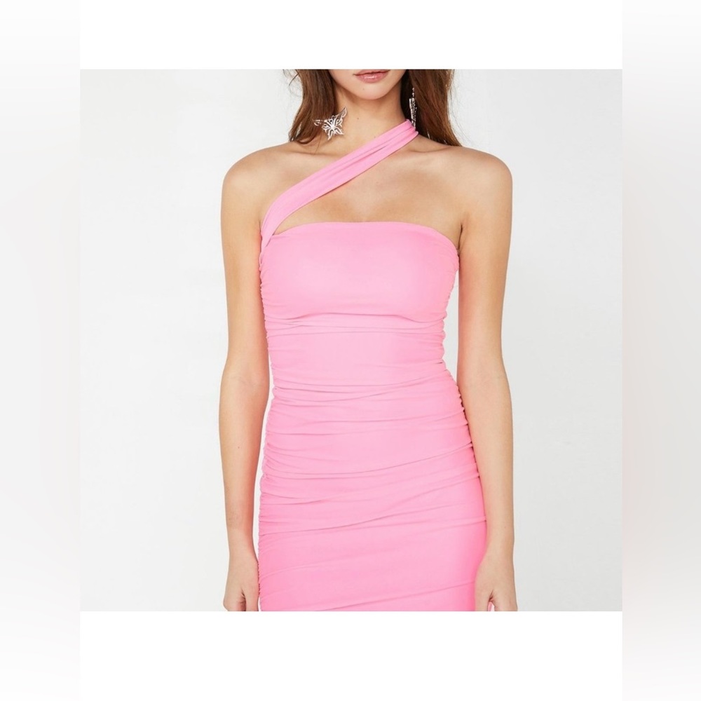 Tiger Mist, hot pink, ruched bodycon dress, brand new with tags, size M - Picture 8 of 10